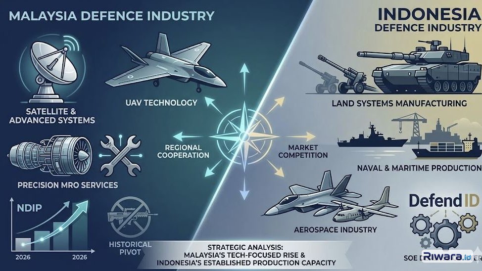 Ilustrasi tentang industri pertahanan Indonesia-Malaysia, dibuat dengan bantuan AI